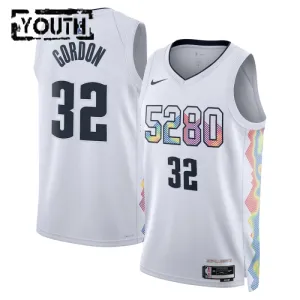 Maillot Enfant Denver Nuggets Aaron Gordon City Edition 2024-25 Blanc Swingman