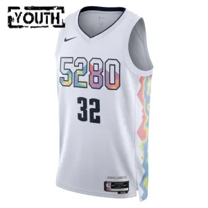 Maillot Enfant Denver Nuggets Aaron Gordon City Edition 2024-25 Blanc Swingman