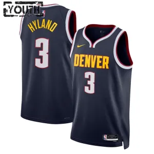 Maillot Enfant Denver Nuggets Bones Hyland 3 Icon Edition Navy Swingman
