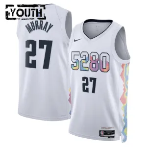 Maillot Enfant Denver Nuggets Jamal Murray City Edition 2024-25 Blanc Swingman