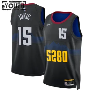 Maillot Enfant Denver Nuggets Nikola Jokic City Edition 2023-24 Noir Swingman