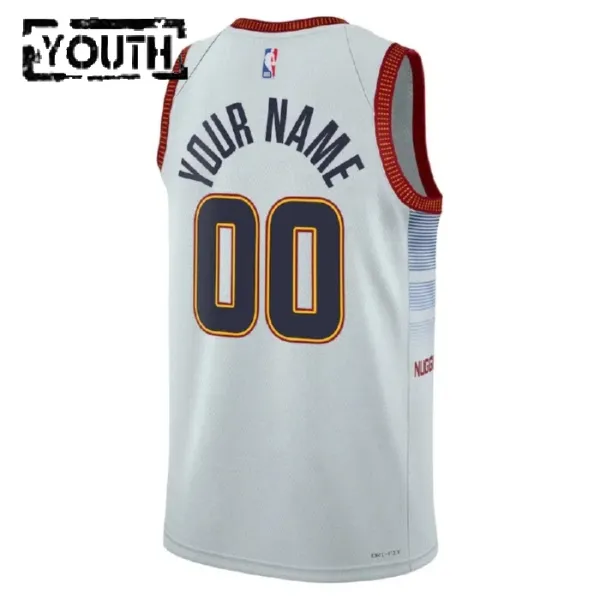 Maillot Enfant Denver Nuggets Personnalisé City Edition 2022-23 Blanc Swingman