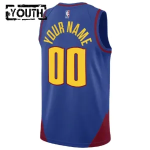 Maillot Enfant Denver Nuggets Personnalisé Statement Edition Bleu Swingman