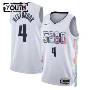 Maillot Enfant Denver Nuggets Russell Westbrook City Edition 2024-25 Blanc Swingman