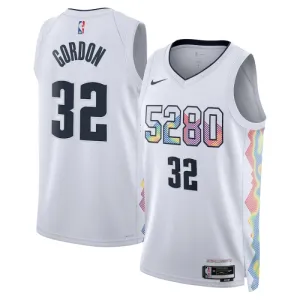 Maillot Homme Denver Nuggets Aaron Gordon City Edition 2024-25 Blanc Swingman