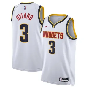 Maillot Homme Denver Nuggets Bones Hyland 3 Association Edition Blanc Swingman