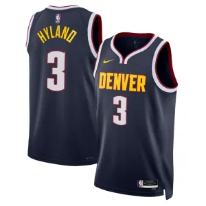 Maillot Homme Denver Nuggets Bones Hyland 3 Icon Edition Navy Swingman