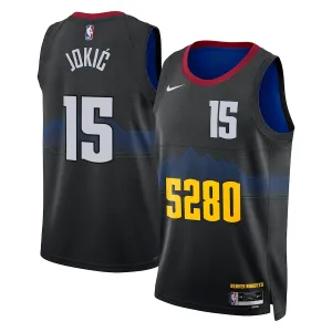 Maillot Homme Denver Nuggets Nikola Jokic City Edition 2023-24 Noir Swingman