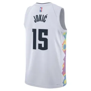 Maillot Homme Denver Nuggets Nikola Jokic City Edition 2024-25 Blanc Swingman