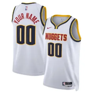 Maillot Homme Denver Nuggets Personnalisé Association Edition Blanc Swingman