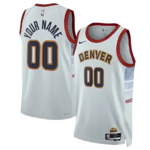 Maillot Homme Denver Nuggets Personnalisé City Edition 2022-23 Blanc Swingman