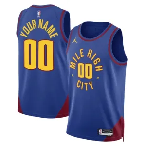 Maillot Homme Denver Nuggets Personnalisé Statement Edition Bleu Swingman