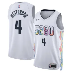 Maillot Homme Denver Nuggets Russell Westbrook City Edition 2024-25 Blanc Swingman