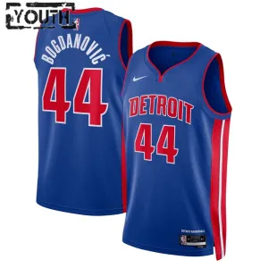 Maillot Enfant Detroit Pistons Bojan Bogdanovic 44 Icon Edition Bleu Swingman