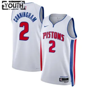Maillot Enfant Detroit Pistons Cade Cunningham 2 Association Edition Blanc Swingman