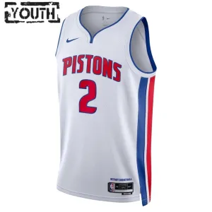 Maillot Enfant Detroit Pistons Cade Cunningham 2 Association Edition Blanc Swingman