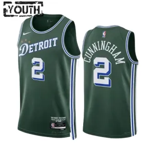 Maillot Enfant Detroit Pistons Cade Cunningham 2 City Edition 2022-23 Vert Swingman Maillot Enfant Detroit Pistons Cade Cunningham 2 City Edition 2022-23 Vert Swingman