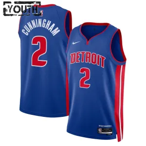 Maillot Enfant Detroit Pistons Cade Cunningham 2 Icon Edition Bleu Swingman