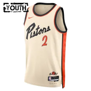 Maillot Enfant Detroit Pistons Cade Cunningham City Edition 2024-25 Blanc Swingman