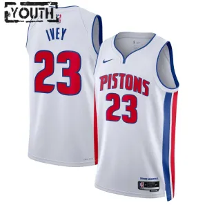 Maillot Enfant Detroit Pistons Jaden Ivey 23 Association Edition Blanc Swingman