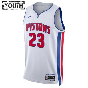Maillot Enfant Detroit Pistons Jaden Ivey 23 Association Edition Blanc Swingman