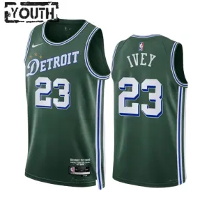 Maillot Enfant Detroit Pistons Jaden Ivey 23 City Edition 2022-23 Vert Swingman Maillot Enfant Detroit Pistons Jaden Ivey 23 City Edition 2022-23 Vert Swingman