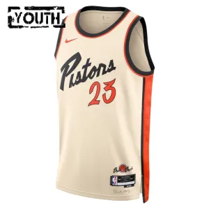 Maillot Enfant Detroit Pistons Jaden Ivey City Edition 2024-25 Blanc Swingman