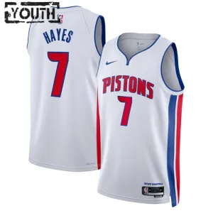 Maillot Enfant Detroit Pistons Killian Hayes 7 Association Edition Blanc Swingman