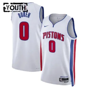 Maillot Enfant Detroit Pistons Personnalisé Association Edition Blanc Swingman