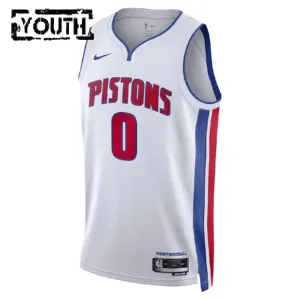Maillot Enfant Detroit Pistons Personnalisé Association Edition Blanc Swingman