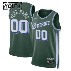 Maillot Enfant Detroit Pistons Personnalisé City Edition 2022-23 Vert Swingman