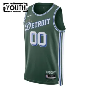 Maillot Enfant Detroit Pistons Personnalisé City Edition 2022-23 Vert Swingman