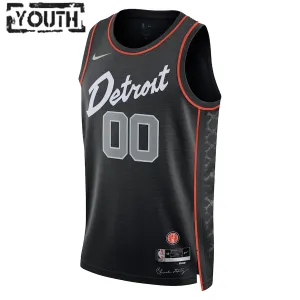 Maillot Enfant Detroit Pistons Personnalisé City Edition 2023-24 Noir Swingman
