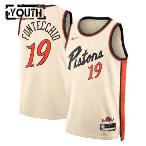 Maillot Enfant Detroit Pistons Simone Fontecchio City Edition 2024-25 Blanc Swingman