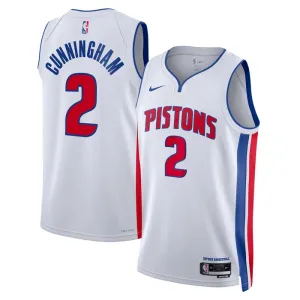 Maillot Homme Detroit Pistons Cade Cunningham 2 Association Edition Blanc Swingman