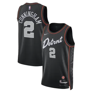 Maillot Homme Detroit Pistons Cade Cunningham City Edition 2023-24 Noir Swingman