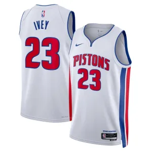 Maillot Homme Detroit Pistons Jaden Ivey 23 Association Edition Blanc Swingman