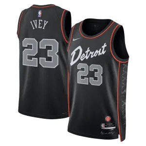 Maillot Homme Detroit Pistons Jaden Ivey City Edition 2023-24 Noir Swingman