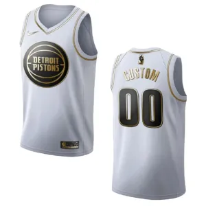Maillot Homme Detroit Pistons Personnalisé Golden Edition Blanc Swingman Maillot Homme Detroit Pistons Personnalisé Golden Edition Blanc Swingman