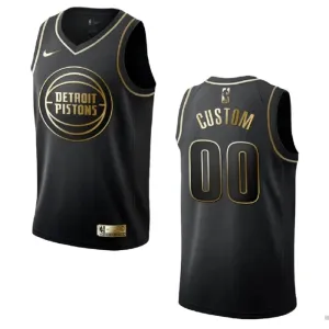 Maillot Homme Detroit Pistons Personnalisé Golden Edition Noir Swingman Maillot Homme Detroit Pistons Personnalisé Golden Edition Noir Swingman