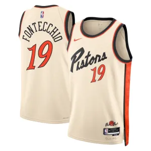 Maillot Homme Detroit Pistons Simone Fontecchio City Edition 2024-25 Blanc Swingman