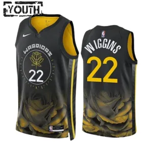 Maillot Enfant Golden State Warriors Andrew Wiggins 22 City Edition 2022-23 Noir Swingman