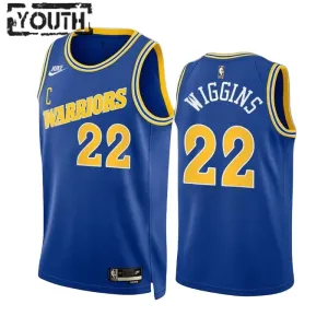 Maillot Enfant Golden State Warriors Andrew Wiggins 22 Classic Edition 2022-23 Bleu Swingman Maillot Enfant Golden State Warriors Andrew Wiggins 22 Classic Edition 2022-23 Bleu Swingman