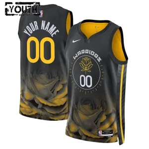 Maillot Enfant Golden State Warriors Personnalisé City Edition 2022-23 Noir Swingman