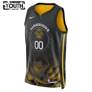Maillot Enfant Golden State Warriors Personnalisé City Edition 2022-23 Noir Swingman