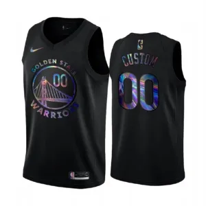 Maillot Homme Golden State Warriors HWC Iridescent Edition Personnalisé Noir Swingman Maillot Homme Golden State Warriors HWC Iridescent Edition Personnalisé Noir Swingman