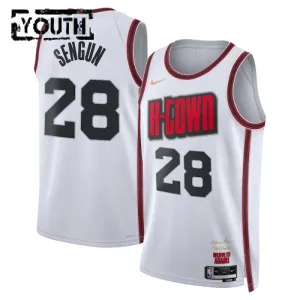 Maillot Enfant Houston Rockets Alperen Sengun City Edition 2024-25 Blanc Swingman