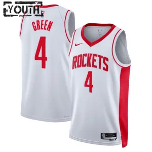 Maillot Enfant Houston Rockets Jalen Green 0 Association Edition Blanc Swingman