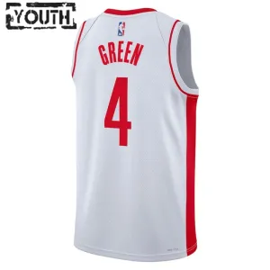 Maillot Enfant Houston Rockets Jalen Green 0 Association Edition Blanc Swingman