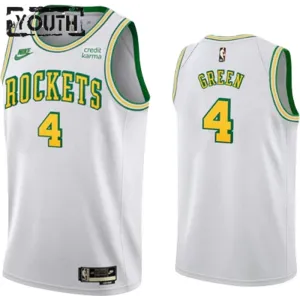 Maillot Enfant Houston Rockets Jalen Green 0 Classic Edition 2022-23 Blanc Swingman